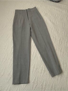 ZARAHigh-Waist Tailored Gray Dress Pants